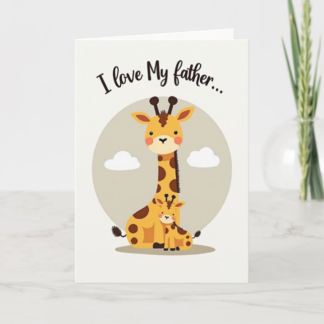 Loving Giraffe Dads Day Card (Front)