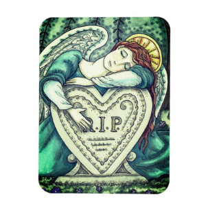 LOVING GUARDIAN ANGEL, CEMETERY MOURNING ART RIP MAGNET
