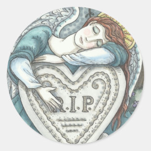 LOVING GUARDIAN ANGEL CEMETERY STICKERS Rnd SHEET