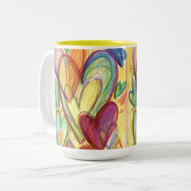 Loving Healing Hearts Art Custom Coffee Cups (Front Left)