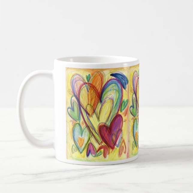 Loving Healing Hearts Art Custom Coffee Mug (Left)