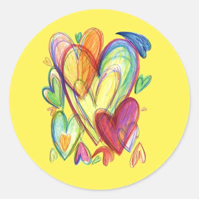 Loving Healing Hearts Art Custom Decal Stickers (Front)