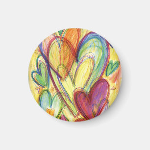 Loving Healing Hearts Art Custom Fridge Magnet