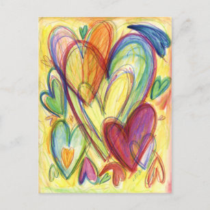 Loving Healing Hearts Art Custom Note Postcards