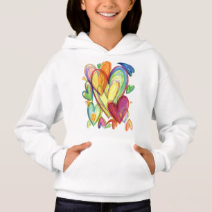 Loving Healing Hearts Art Rainbow Hoodie