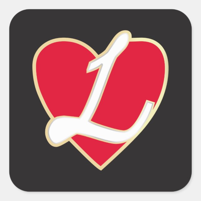 Loving heart square sticker (Front)