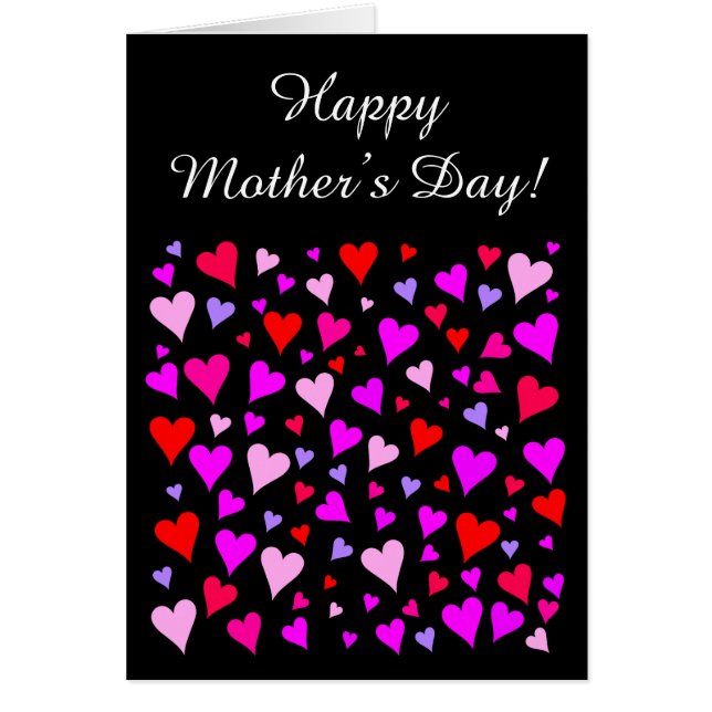 Loving Hearts Pattern + "Happy Mother’s Day!" Card (Front)