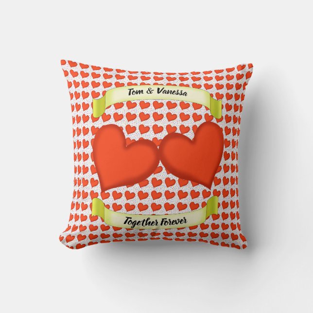 Loving Hearts Square Pillow (Front)
