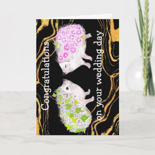 Loving Hedghog Congratulations on your wedding day Card