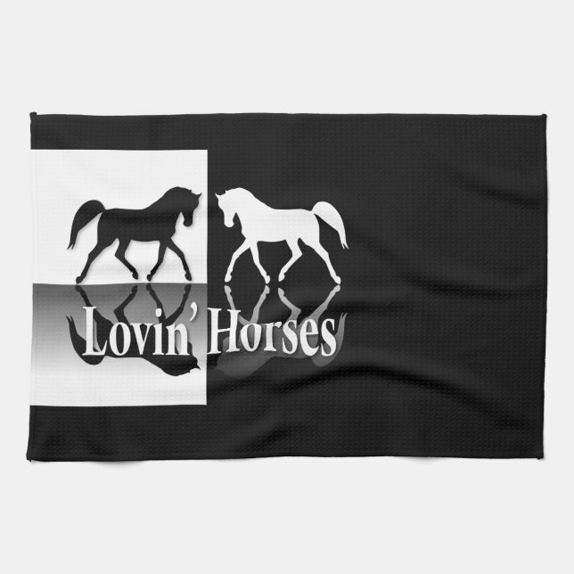 Loving Horses Tea Towel (Horizontal)