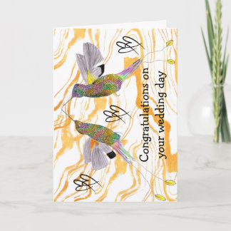Loving Hummingbirds  Congrats on your wedding day Card