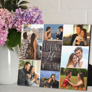 Loving Life With You 7 Photo Collage Wood Plaque