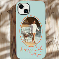 Loving Life with You Mint Orange Oval Framed Photo