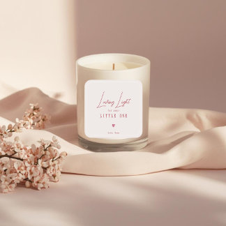 Loving Light Candle Label, Miscarriage Remembrance Square Sticker