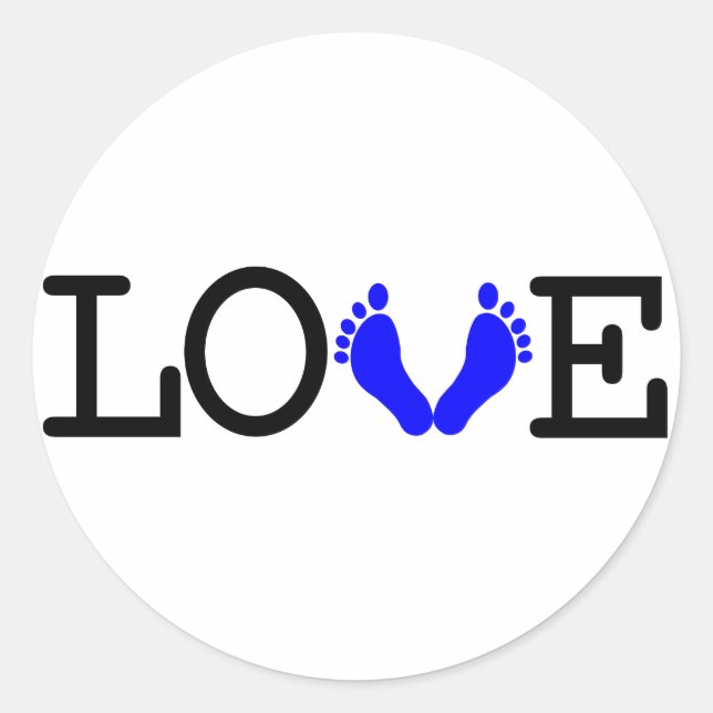 Loving Me Some Babies - Blue Classic Round Sticker (Front)