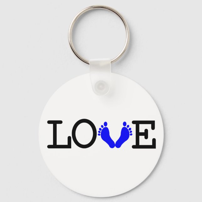 Loving Me Some Babies - Blue Key Ring (Front)