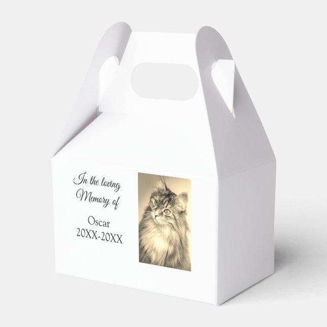 loving memorial keepsake funeral add pet name phot favour box (Front Side)