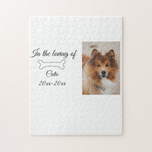 loving memorial keepsake funeral add pet name phot jigsaw puzzle