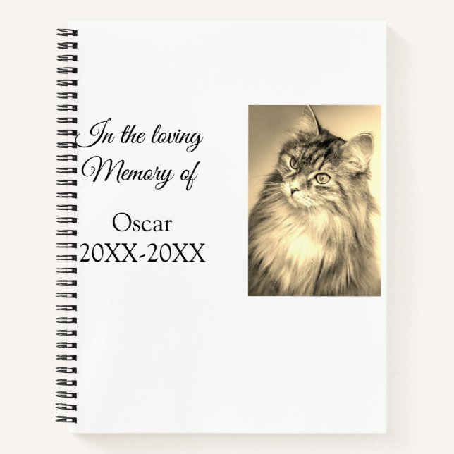 loving memorial keepsake funeral add pet name phot notebook (Front)