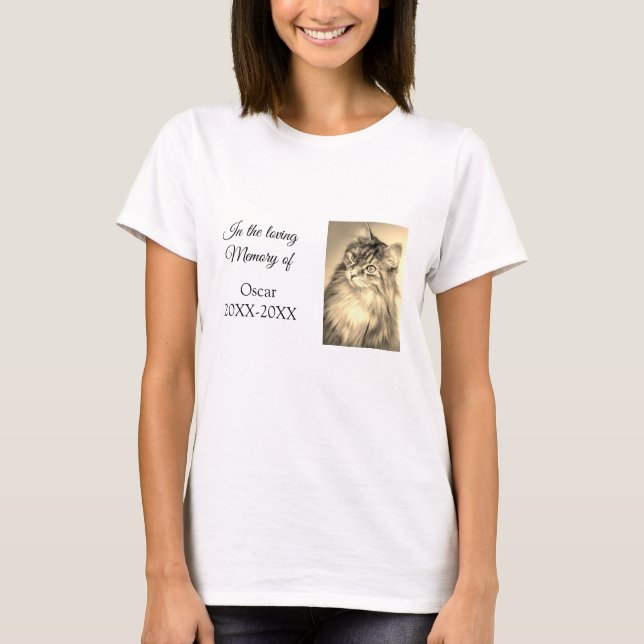 loving memorial keepsake funeral add pet name phot T-Shirt (Front)