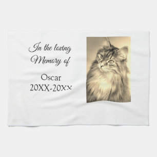 loving memorial keepsake funeral add pet name phot tea towel