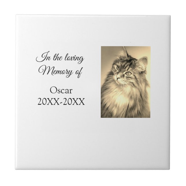 loving memorial keepsake funeral add pet name phot tile (Front)