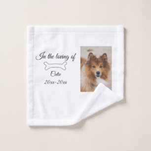 loving memorial keepsake funeral add pet name phot wash cloth