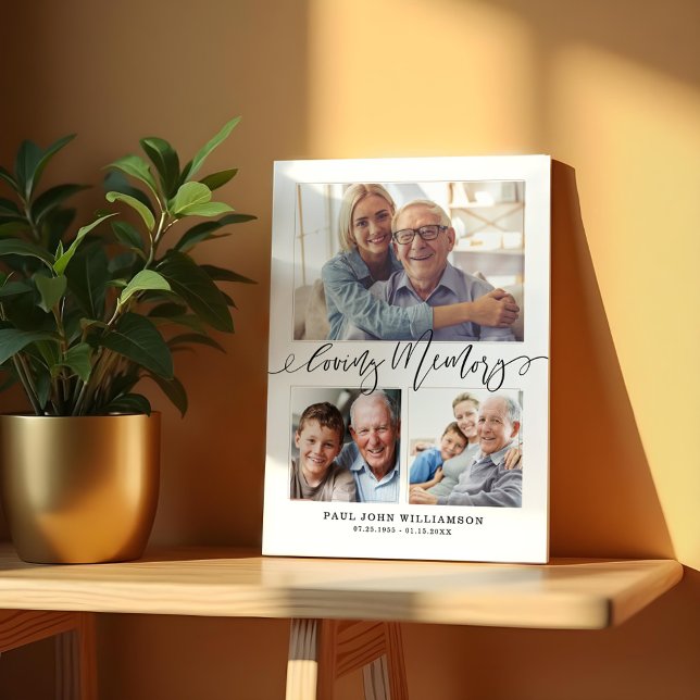 Loving Memory 3 Photo Collage Memorial Keepsake Plaque (Loving Memory 3 Photo Collage Memorial Keepsake Plaque)