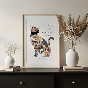 Loving Memory Cat Photo Collage Pet Memorial Canvas Print