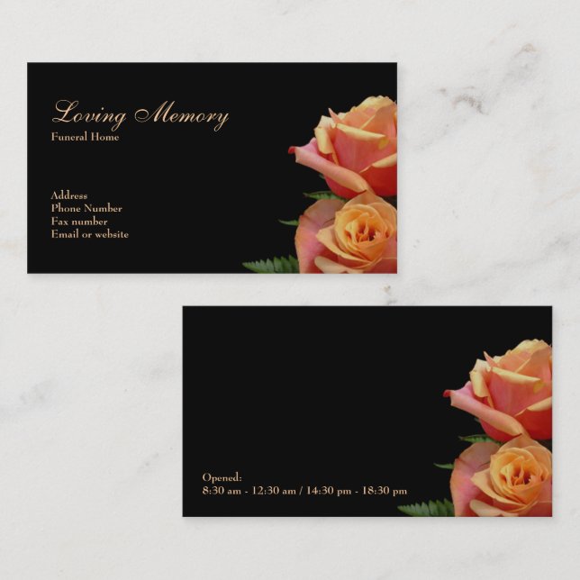 Loving Memory Floral Business Card (Front/Back)