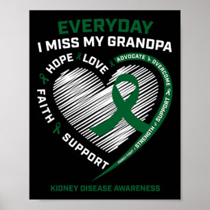Loving Memory Gifts Miss My Grandpa Kidney Disease Poster
