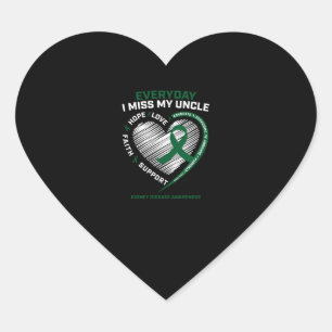Loving Memory Gifts Miss My Uncle Kidney Disease Heart Sticker