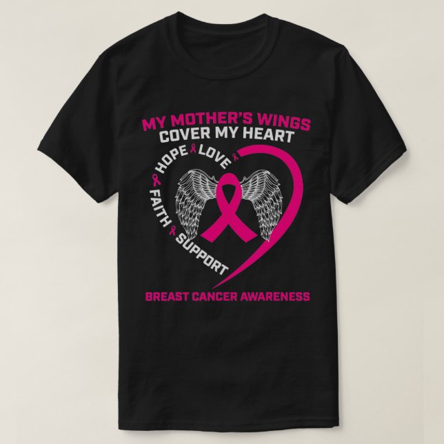 Loving Memory Gifts Mother Mum Pink Breast Cancer  T-Shirt (Design Front)