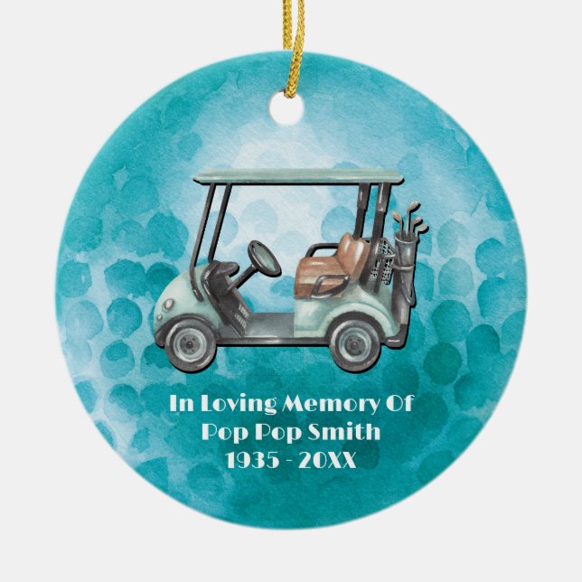 Loving Memory Golf Memorial Ceramic Tree Decoration (Front)