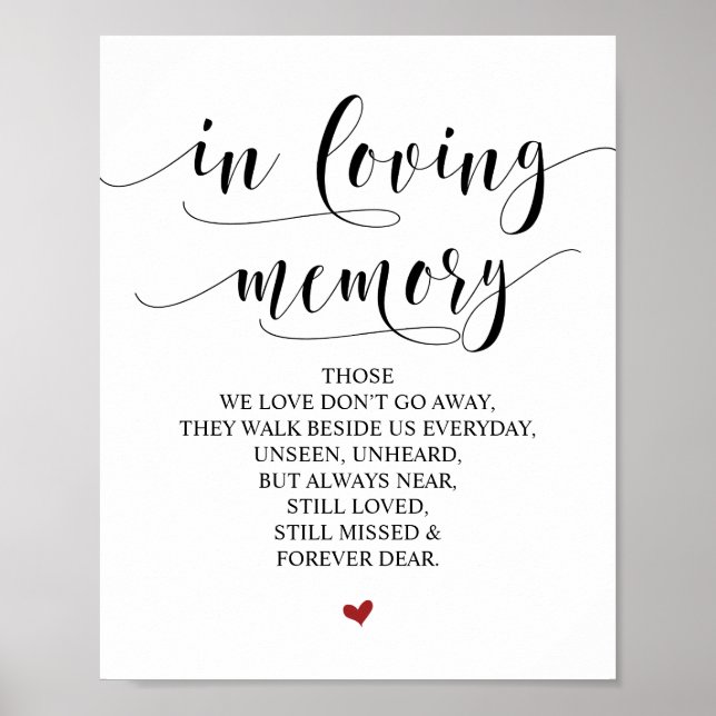 Loving Memory In Our Heart Memorial Sign (Front)