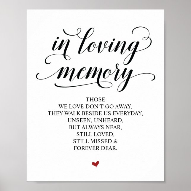Loving Memory In Our Heart Memorial Sign (Front)