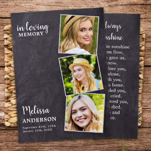 Loving Memory Memorial Funeral Prayer Card 3 Photo