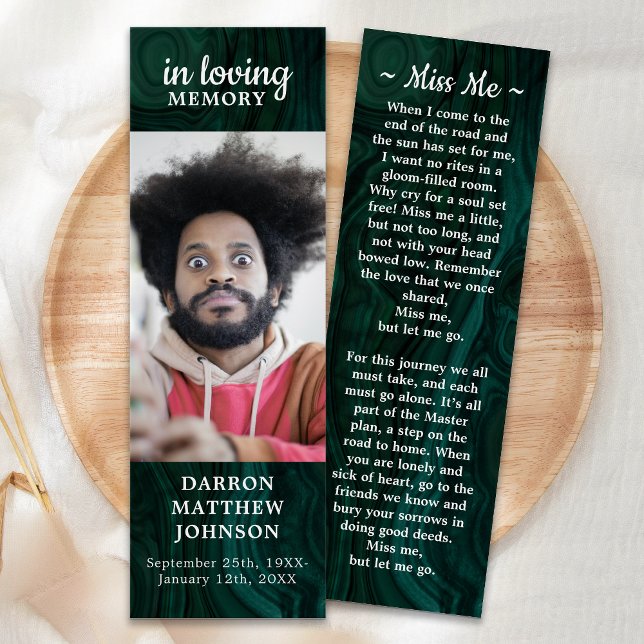 Loving Memory Memorial Photo Funeral Poem Bookmark (Creator Uploaded)