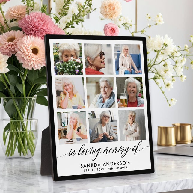 Loving Memory Modern Memorial Photo Collage Plaque (Creator Uploaded)