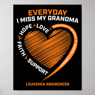 Loving Memory Of My Grandma Leukaemia Awareness Poster