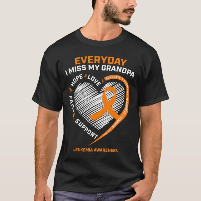 Loving Memory Of My Grandpa Remembrance Leukaemia  T-Shirt (Front)