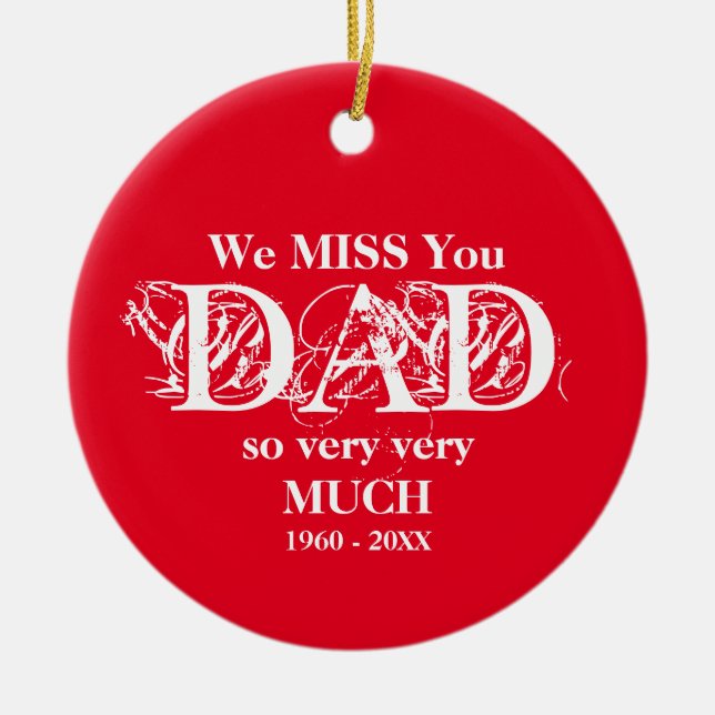 Loving Memory Personalised Dad Memorial Ornament (Front)