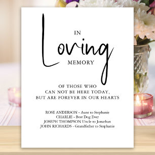 Loving Memory Personalised Names Wedding Memorial Poster