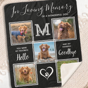 Loving Memory Personalised Pet Memorial 5 Photo Sherpa Blanket