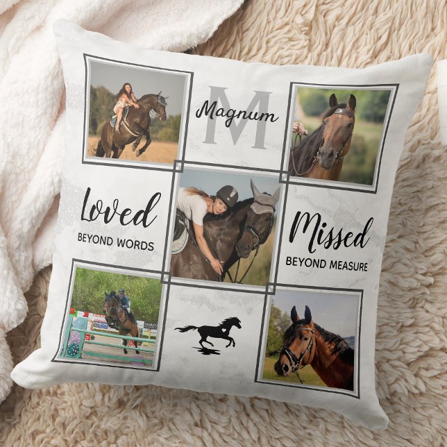 Loving Memory Personalised Pictures Horse Memorial Cushion (Creator Uploaded)