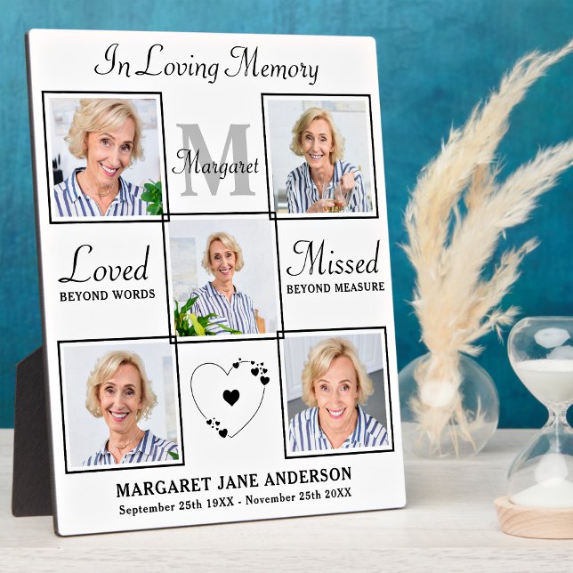 Loving Memory Personalized 5 Picture Memorial Plaque (Creator Uploaded)