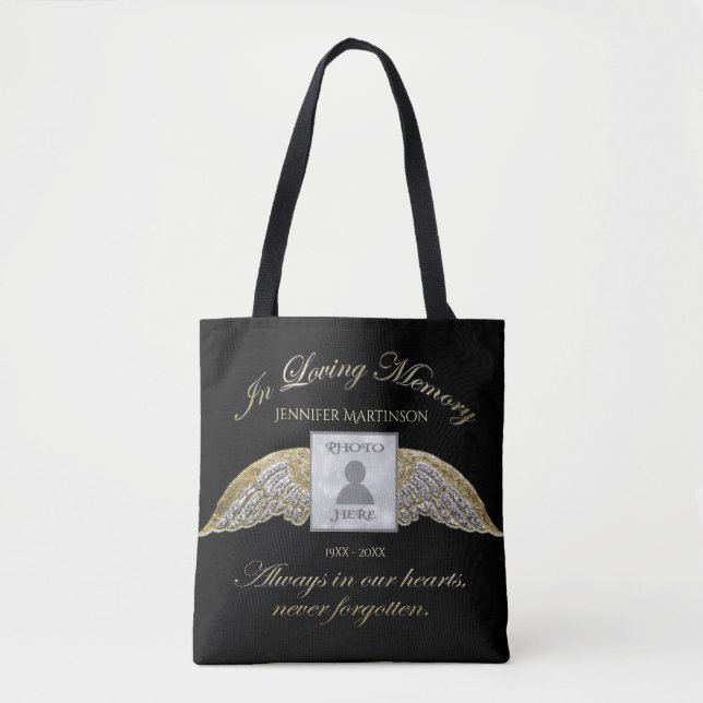 Loving Memory Photo Memorial Tote Bag (Front)