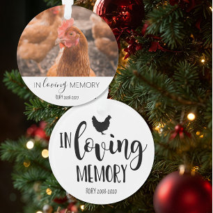 loving memory photo pet memorial chicken ornament