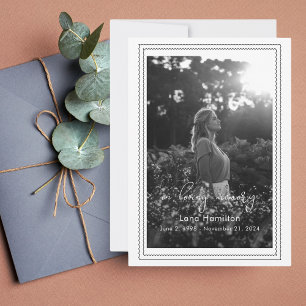 Loving Memory Script Framed Photo Funeral Program Invitation