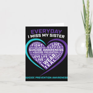 Loving Memory Sister Suicide Awareness Gifts Men P Card